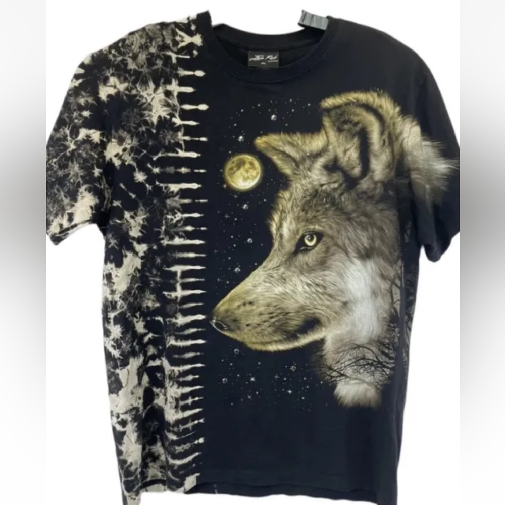 Jay Rock AllOver Print Wolf  w/Studs Shirt Sz‎ XL (E12)